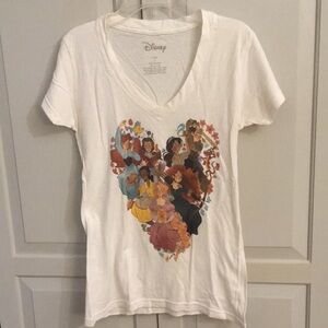 Disney Princess Fitted Tee White v neck